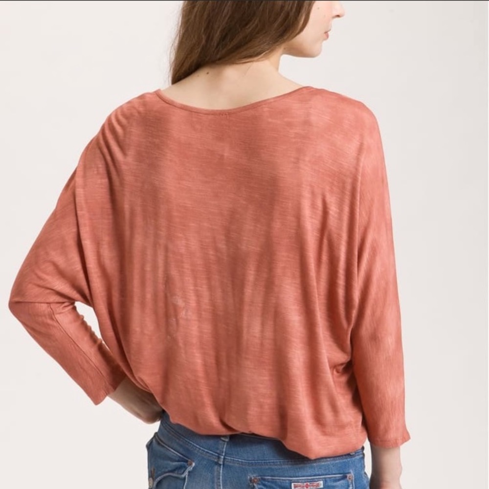 Free People 3/4” Sleeve Top with Cut Outs - Picture 3 of 7